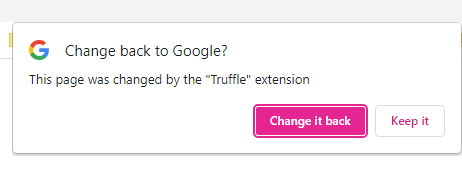 image showing Chrome asking for permission to keep changed tab